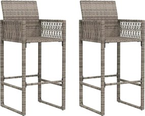vidaXL Σετ μπαρ κήπου 3 τεμαχίων χωρίς μαξιλάρια Γκρί