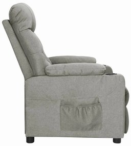 vidaXL Πολυθρόνα με Ανύψωση Ανοιχτό Γκρι Υφασμάτινη