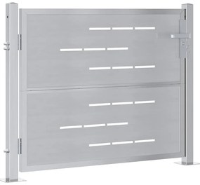 vidaXL Πύλη Κήπου με κλειδαριά Ασημί 100 x 75 cm Ανοξείδωτο ατσάλι