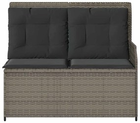 vidaXL Παγκάκι κήπου με μαξιλάρι Γκρι συνθετικό ρατάν