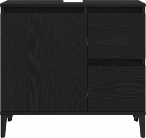 vidaXL Ντουλάπι Μπάνιου Μαύρη Οξυά 65 x 33 x 60 εκ Επεξεργασμένο ξύλο