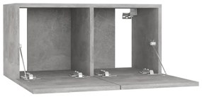vidaXL Έπιπλα Τηλεόρασης 4 τεμ. Γκρι Σκυρ. 60x30x30εκ. από Επεξ. Ξύλο