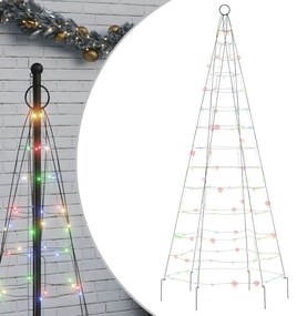 vidaXL Χριστουγεν. Δέντρο για Ιστό Σημαίας 200 LED Πολύχρωμο 180 εκ.