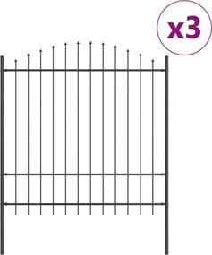 vidaXL Φράχτης Κήπου 3 pcs Γκρι 170 x 215 cm