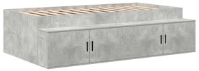 vidaXL Κρεβάτι Αποθήκευσης Γκρι Σκυρόδεμα 100x200 εκ.