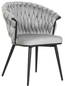 Καρέκλα Τραπεζαρίας Home ESPRIT Μαύρο Γκρι πολυεστέρας Μέταλλο 60 x 66 x 84 cm 66 x 60 x 84 cm