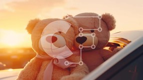 Intra Συλλεκτικό Ξύλινο Παζλ Plywood 4mm - Ερωτευμένα αρκουδάκια στο ηλιοβασίλεμα Σε Ξύλινο Κουτί - Διαστάσεις Puzzle: 10x10 cm – 25 κομμάτια