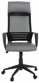 Καρέκλα γραφείου Mesa 468, Μαύρο, Γκρι, 116x58x62cm, 13 kg, Με μπράτσα, Με ρόδες, Μηχανισμός καρέκλας: Κλίση | Epipla1.gr