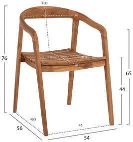 Πολυθρόνα DEUS Ξύλο Teak 54x56x76Yεκ. 54x56x76 εκ.