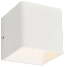 ACA L35037 Φωτιστικό Απλίκα Up-down Cube 1*3 Led 3000Κ Μέταλλο Λευκό Ματ