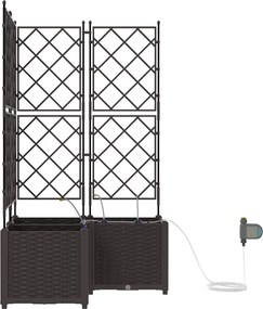 vidaXL Γλάστρα Κήπου 3 τμχ. Καφέ 80 x 80 x 142 cm PP