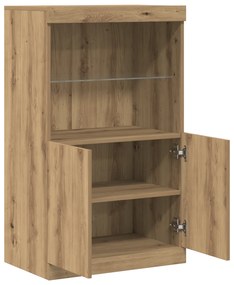 vidaXL Σαλονάκι με Φωτιστικά LED Ξύλο Artisan 60x37x100 εκ.
