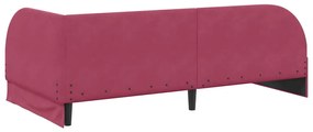 vidaXL Κρεβάτι Γωνίας με κεφαλάρι Μπορντό 90 x 200 cm Βελούδο