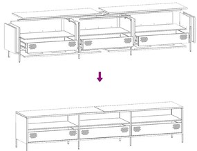 Έπιπλο Τηλεόρασης Ανθρακί 202x39x43,5 εκ. Ατσάλι Ψυχρής Έλασης - Ανθρακί