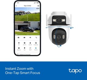 TP-LINK smart κάμερα Tapo C545D, dual lens, 2K/3MP, WiFi, PTZ, IP66, V1.0