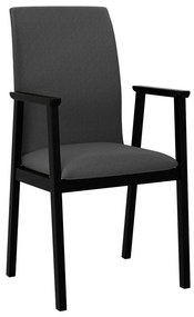 Καρέκλα Victorville 336, Μαύρο, Σκούρο γκρι, 91x43x40cm, 7 kg, Ταπισερί, Ξύλινα, Μπράτσα, Ξύλο: Σημύδα | Epipla1.gr