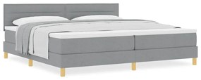 vidaXL Κρεβάτι box spring με στρώμα Ανοιχτό γκρι 200 x 200 cm ύφασμα