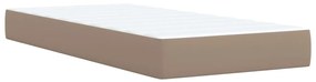 vidaXL Κρεβάτι Boxspring με Στρώμα Καπουτσίνο 80x200 εκ. Συνθ. Δέρμα
