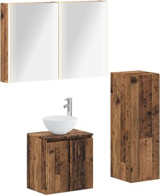 vidaXL Σετ Επίπλων Μπάνιου 4 pcs Παλαιωμένο ξύλο