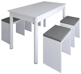 Σετ Τραπεζαρίας (4+1) DARLINE Λευκό Μοριοσανίδα 110x70x74cm