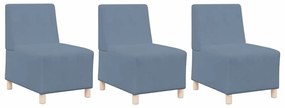 vidaXL Μοναδικός Καναπές χωρίς Χερούλια 3 pcs Μπλε 55 x 74 x 82 εκ.