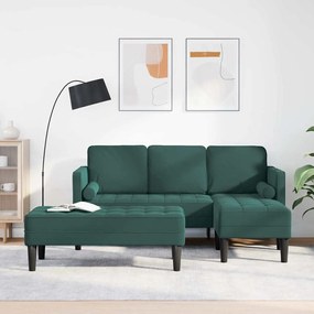 vidaXL Σετ Καναπέ 2 pcs Σκούρο Πράσινο 173 x 131 x 67 εκ Βελούδο
