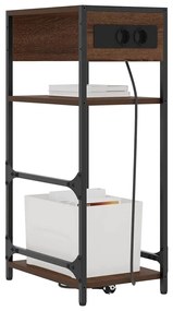 vidaXL Κομοδίνο Καφέ δρυς 40 x 27 x 76 εκ Επεξεργασμένο ξύλο