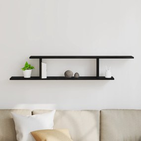 vidaXL Τοίχου Ράφα TV Μαύρη Βελανιδιά 125x18x23 εκ Επεξεργασμένο Ξύλο