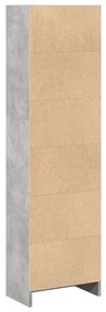 vidaXL Βιβλιοθήκη Γκρι Σκυροδέματος 40x24x143 εκ. Επεξεργ. Ξύλο