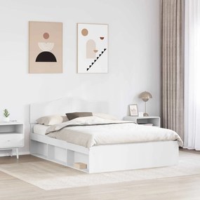 vidaXL Σκελετός Κρεβατιού Λευκό 140 x 190 cm Στερεά ξυλεία πεύκου