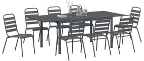vidaXL Σέτ φαγητού για κήπο 9 pcs Ανθρακί Ατσάλι με Πούδρα