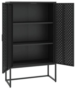 vidaXL Ντουλάπι Μαύρο 80 x 35 x 135 εκ. από Ατσάλι