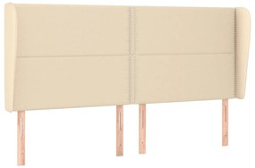 Κεφαλάρι με Πτερύγια Κρεμ 203x23x118/128 εκ. Υφασμάτινο 3117843