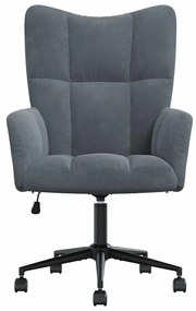 vidaXL Πολυθρόνα Relax Σκούρο Γκρι Βελούδινη