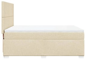 ΚΡΕΒΑΤΙ BOXSPRING ΜΕ ΣΤΡΩΜΑ ΚΡΕΜ 160X200 ΕΚ. ΥΦΑΣΜΑΤΙΝΟ 3292837