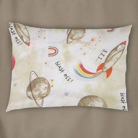 Μαξιλαροθήκη Παιδική Spaceship 186 Beige DimCol 35X45 100% Cotton