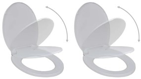 Καθίσματα Τουαλέτας με Καπάκι Soft Close 2 τεμ. Λευκά Πλαστικά - Λευκό
