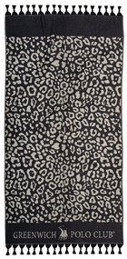 Πετσέτα Θαλάσσης - Παρεό 4059 Black-Ivory Greenwich Polo Club Beach 90x170cm 100% Cotton