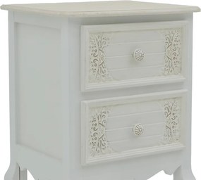 Συρταριέρα Pazlen Inart mdf σε λευκή αντικέ απόχρωση 40x45x65εκ