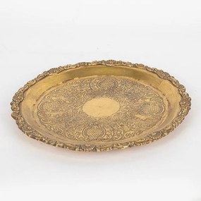 Δίσκος Σερβιρίσματος 752-16082 25x1.5x25cm Gold Estheti Home Polyresin