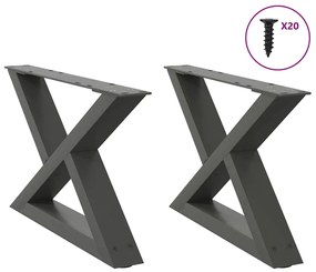 vidaXL Πόδια Τραπεζιού Σαλονιού 2 τεμ. Ανθρακί 50x(30-31,3) εκ. Ατσάλι