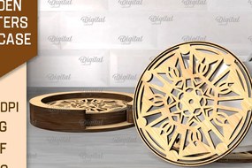 Σετ των 2 Intra απο ξύλο plywood 3mm-4mm πάχος – Ξύλινα σουβέρ με θήκη Δίασταση  20x20 cm INTRAFABR-107429458