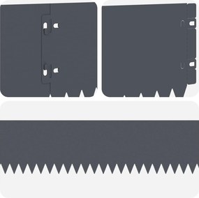 vidaXL Περίγραμμα γκαζόν 10 τμχ. 103 x 15 εκ Ατσάλι Ανθρακί