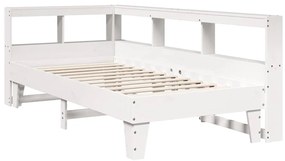 vidaXL Κρεβάτι Βιβλιοθήκη Χωρίς Στρώμα 100x200 εκ. Μασίφ Ξύλο Πεύκο
