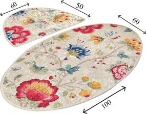 Bathmat Set (2 Pieces) Arya Oval Multicolor