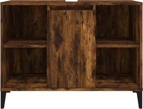 vidaXL Ντουλάπι Νιπτήρα Καπνιστή Δρυς 80x33x60 εκ. Επεξεργ. Ξύλο