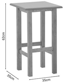 Βοηθητικό τραπέζι Bajok μασίφ ξύλο οξιάς με επιφάνεια mdf λούστρο καρυδί 35x35x62εκ 35x35x62 εκ.