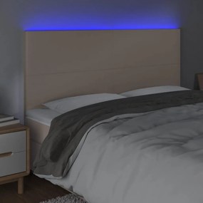 Κεφαλάρι Κρεβατιού LED Καπουτσίνο 160x5x118/128 εκ - Καφέ