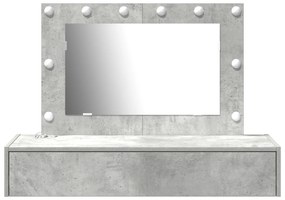 vidaXL Επιτοίχιο Dressing Table με LED Φώτα σε Concrete Grey
