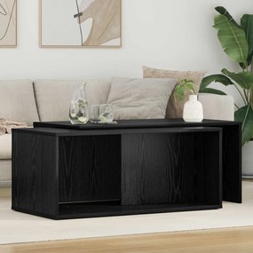 vidaXL Σετ Τραπεζιού Για Καφέ 2 pcs Μαύρη Οξυά Επεξεργασμένο ξύλο